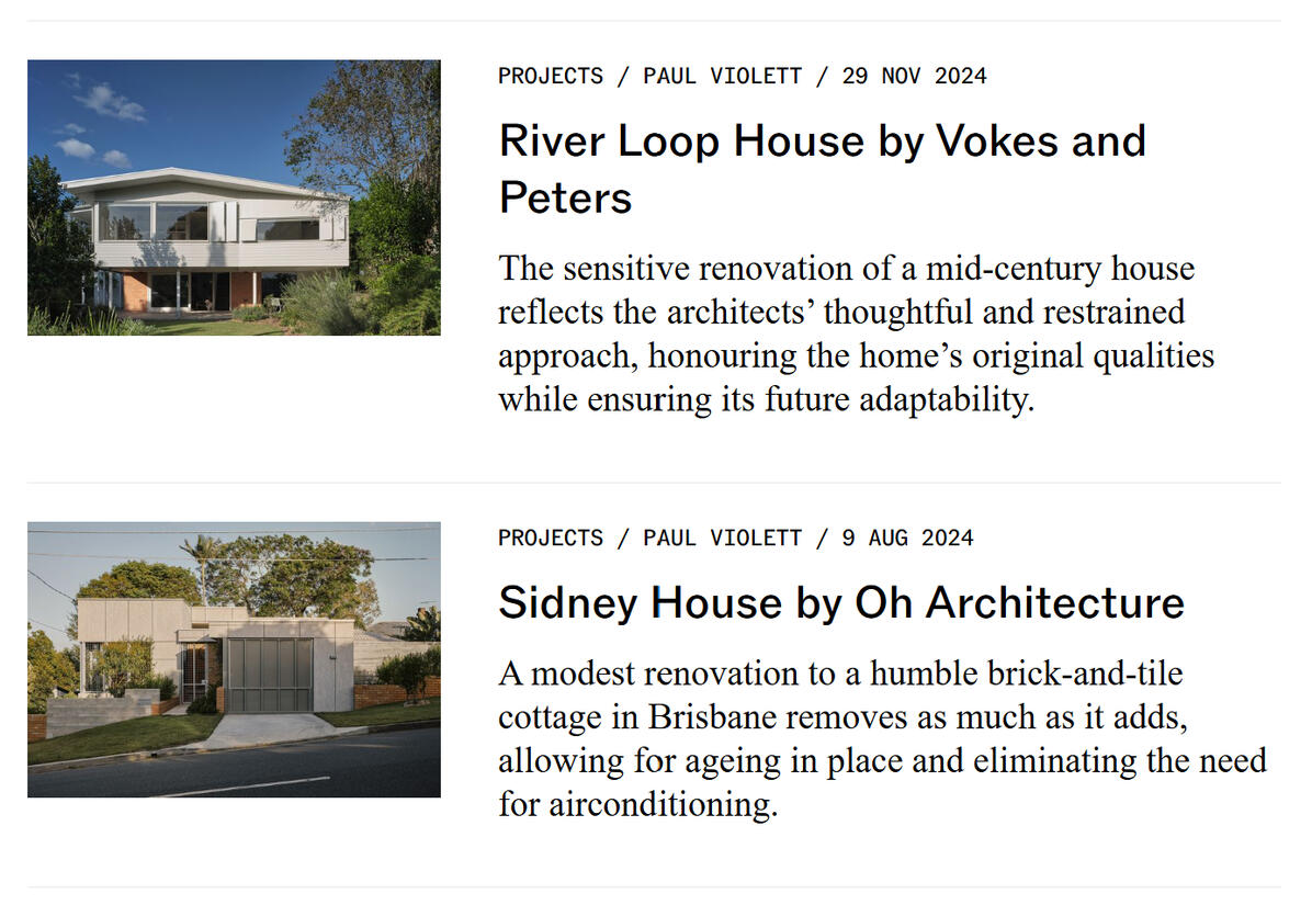 ArchitectureAU articles Articles for Vokes and Peters, Maytree Studios, Alcorn Middleton and Oh Architecture